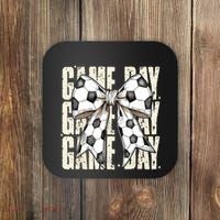 Coquette Bow Soccer Funny Game Day Soccer Coaster thumb 0