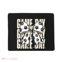 Coquette Bow Soccer Funny Game Day Soccer Mousepad thumb 0