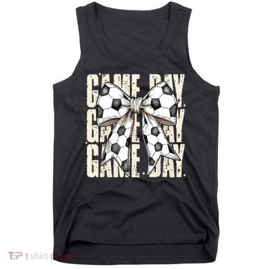 Coquette Bow Soccer Funny Game Day Soccer Tank Top