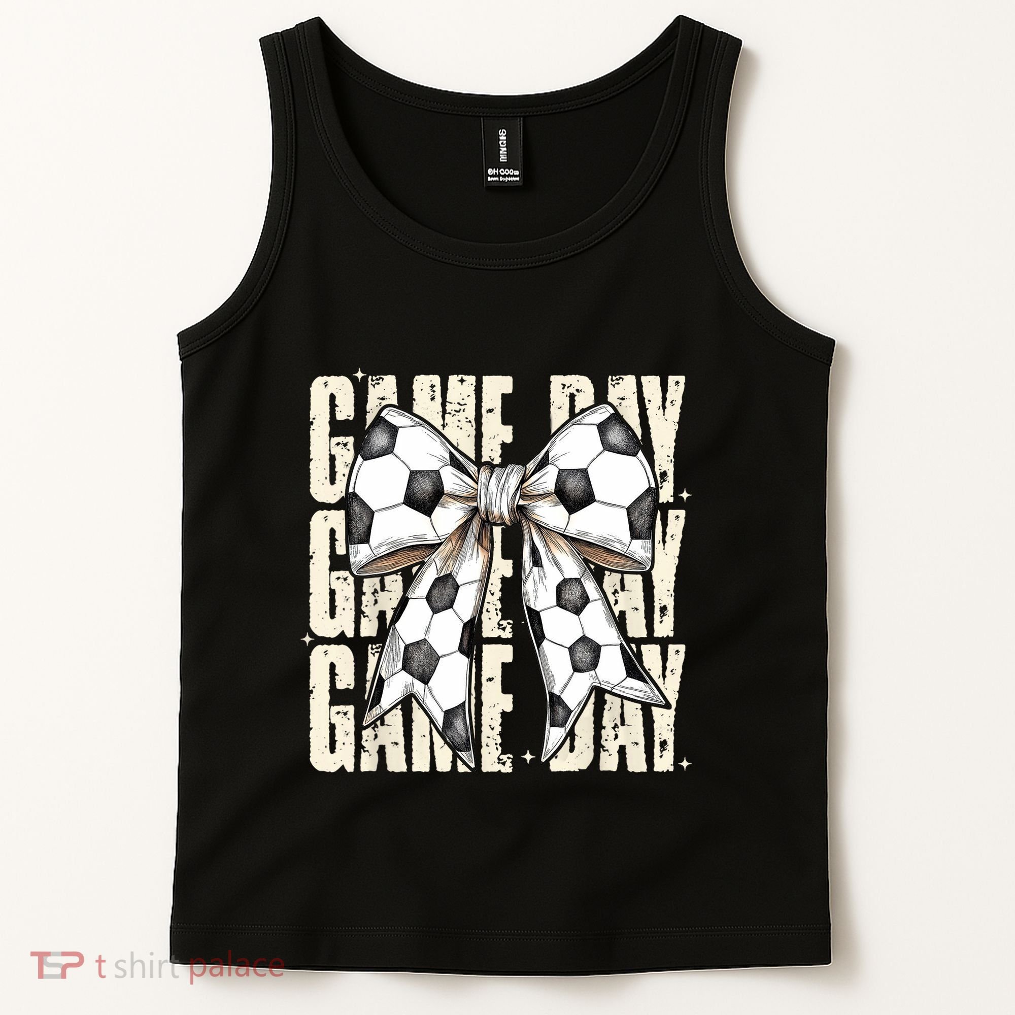 Coquette Bow Soccer Funny Game Day Soccer Tank Top