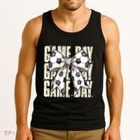 Coquette Bow Soccer Funny Game Day Soccer Tank Top thumb 3