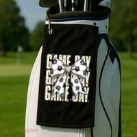 Coquette Bow Soccer Funny Game Day Soccer Golf Towel thumb 2