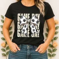 Coquette Bow Soccer Funny Game Day Soccer Women's T-Shirt thumb 2