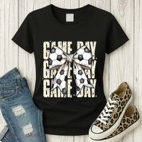 Coquette Bow Soccer Funny Game Day Soccer Women's T-Shirt thumb 3