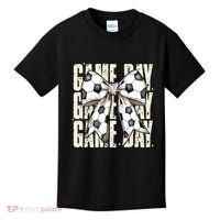 Coquette Bow Soccer Funny Game Day Soccer Kids T-Shirt thumb 0