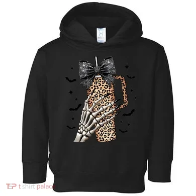 Coquette Bow Skeleton Bougie Toddler Hoodie