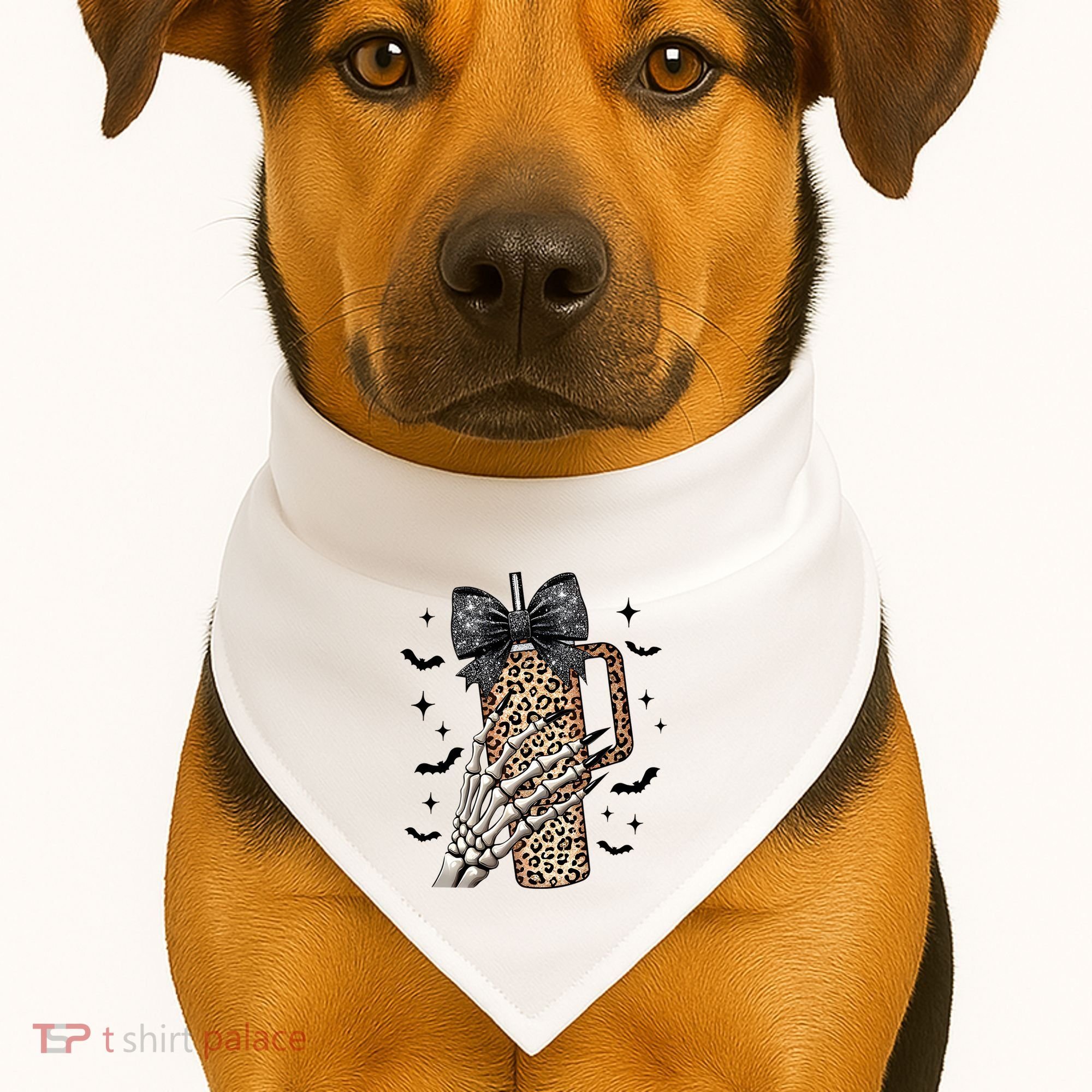 Coquette Bow Skeleton Bougie USA-Made Doggie Bandana