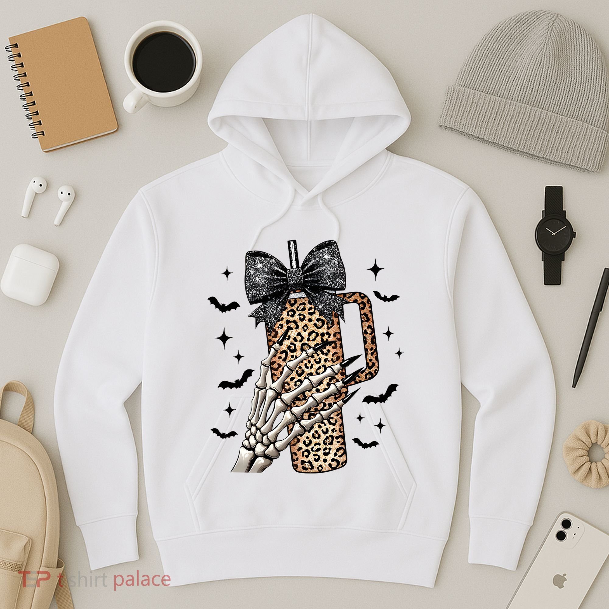 Coquette Bow Skeleton Bougie Hoodie