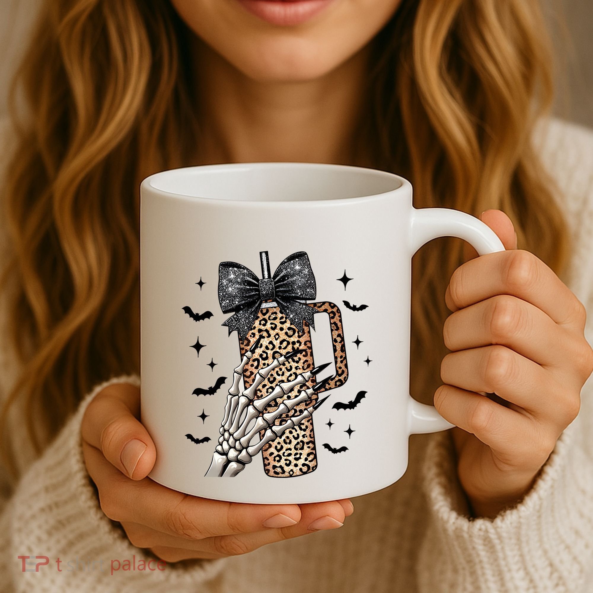 Coquette Bow Skeleton Bougie Coffee Mug