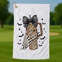 Coquette Bow Skeleton Bougie Golf Towel thumb 1