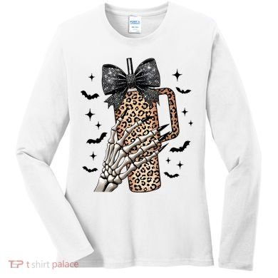 Coquette Bow Skeleton Bougie Women's Long Sleeve Shirt