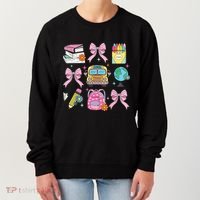 Coquette Bow Student Teacher Happy First Day Back To School Women's Sweatshirt thumb 0