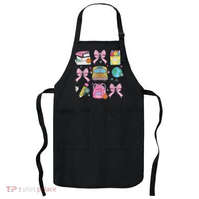 Coquette Bow Student Teacher Happy First Day Back To School Apron
