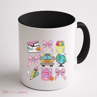 Coquette Bow Student Teacher Happy First Day Back To School Coffee Mug thumb 1