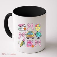 Coquette Bow Student Teacher Happy First Day Back To School Coffee Mug thumb 0