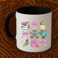 Coquette Bow Student Teacher Happy First Day Back To School Coffee Mug thumb 2
