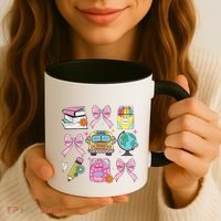 Coquette Bow Student Teacher Happy First Day Back To School Coffee Mug thumb 3