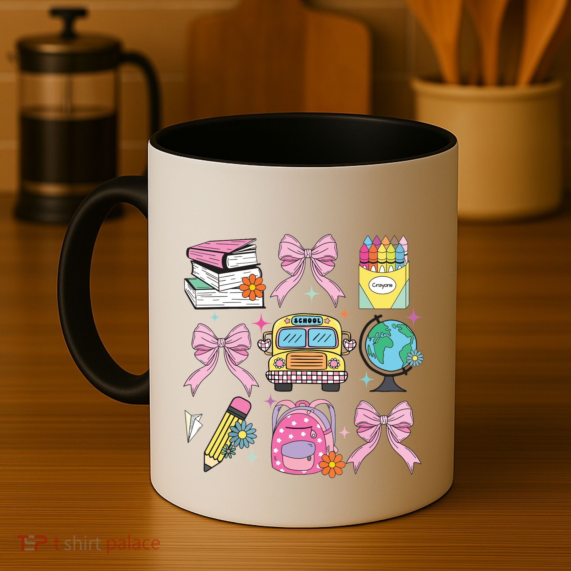 Coquette Bow Student Teacher Happy First Day Back To School Coffee Mug
