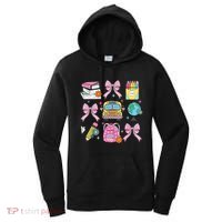 Coquette Bow Student Teacher Happy First Day Back To School Women's Hoodie thumb 0