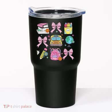 Coquette Bow Student Teacher Happy First Day Back To School Tumbler