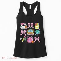 Coquette Bow Student Teacher Happy First Day Back To School Women's Tank Top thumb 0