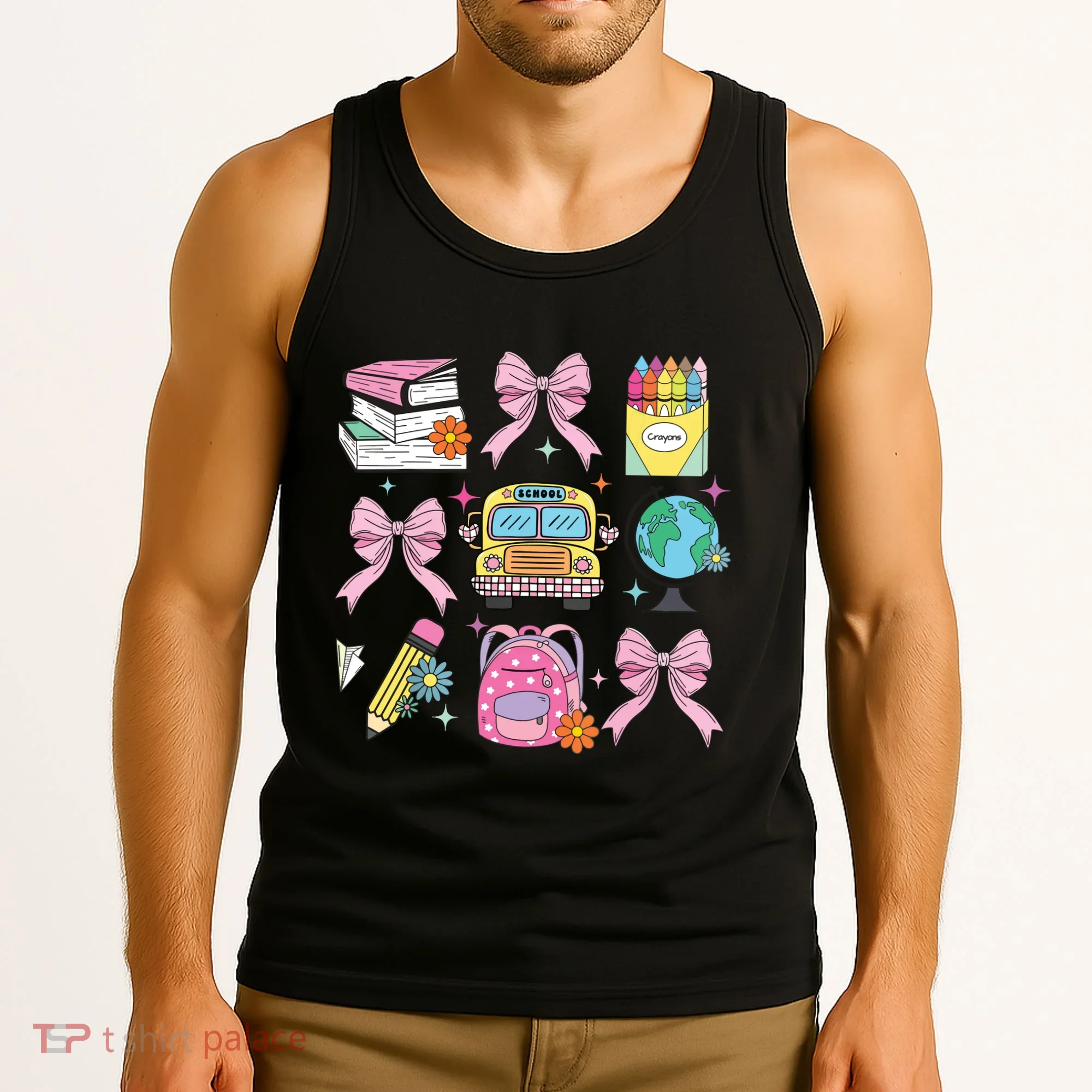 Coquette Bow Student Teacher Happy First Day Back To School Tank Top