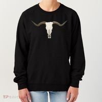 Cow Bull Steer Skull Cattle Longhorn Western Women's Sweatshirt thumb 0