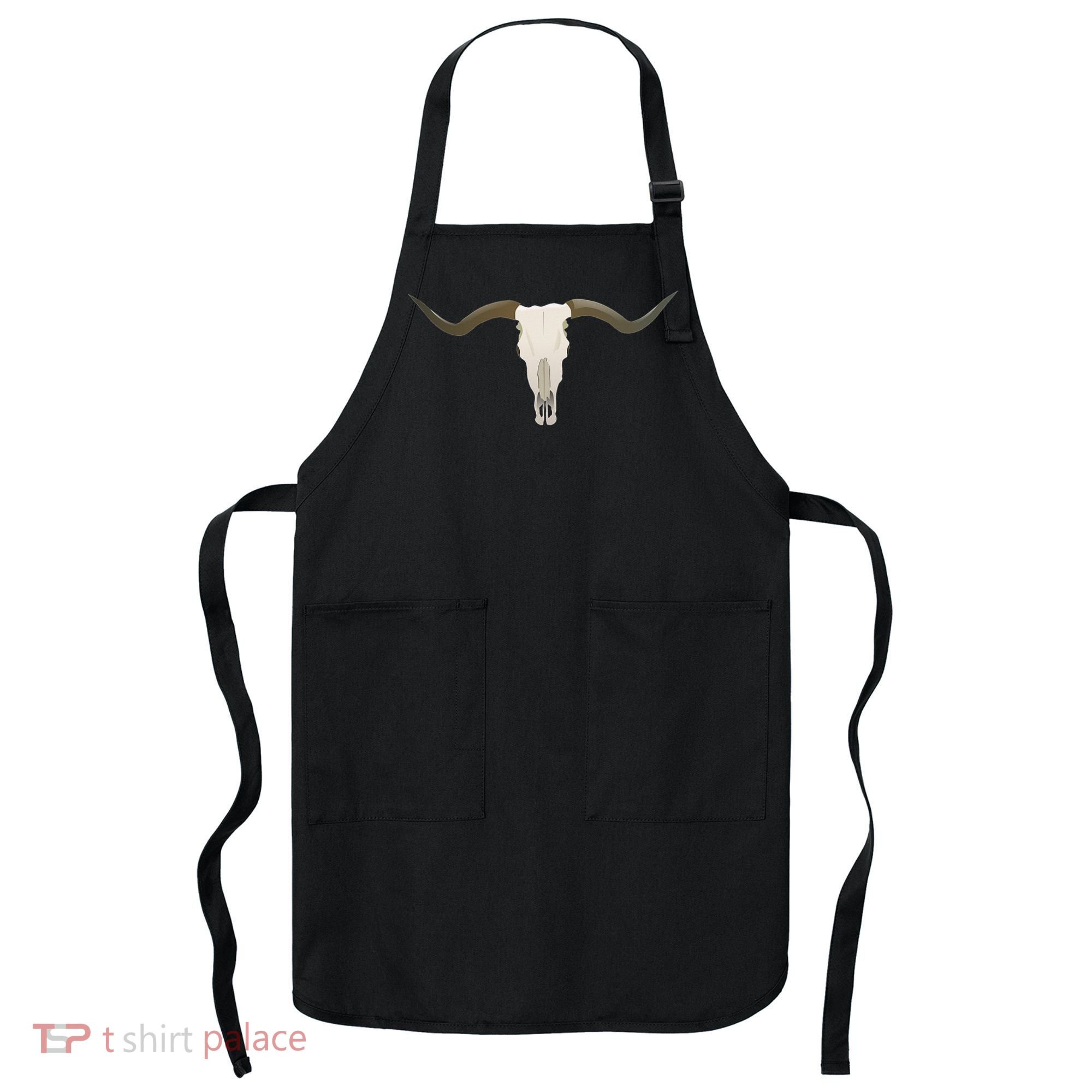Cow Bull Steer Skull Cattle Longhorn Western Apron
