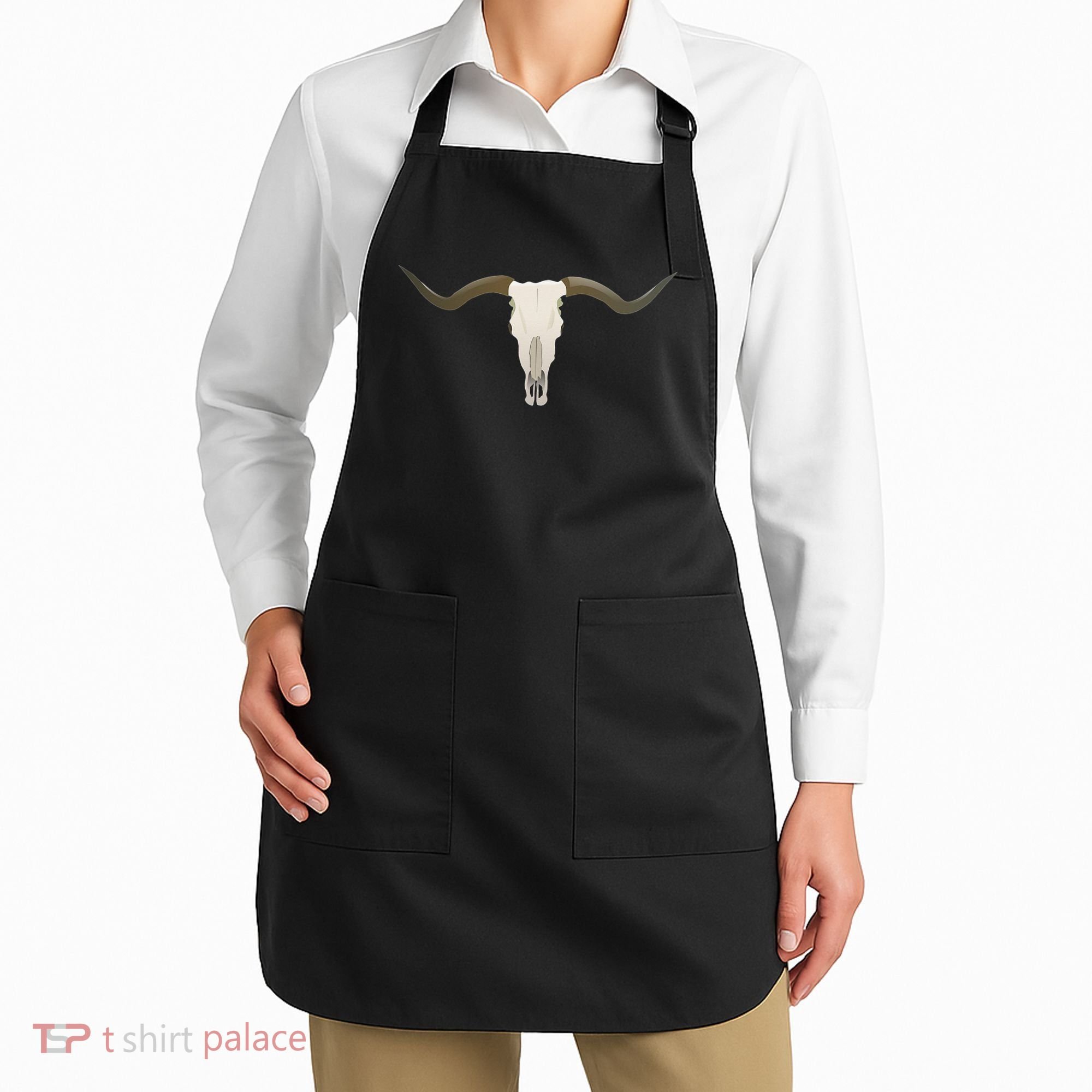 Cow Bull Steer Skull Cattle Longhorn Western Apron