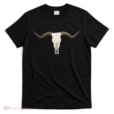 Cow Bull Steer Skull Cattle Longhorn Western T-Shirt