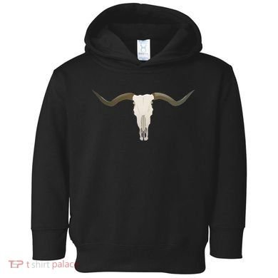 Cow Bull Steer Skull Cattle Longhorn Western Toddler Hoodie