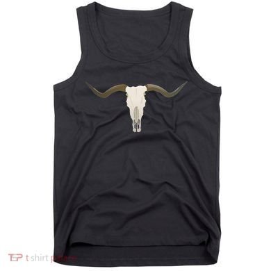 Cow Bull Steer Skull Cattle Longhorn Western Tank Top