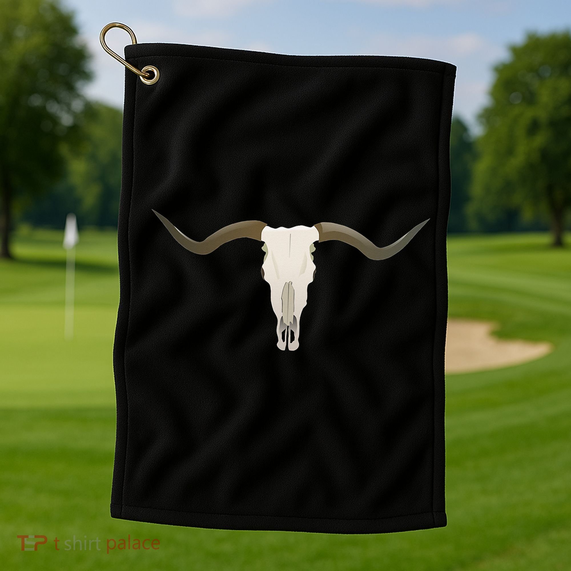 Cow Bull Steer Skull Cattle Longhorn Western Golf Towel