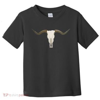 Cow Bull Steer Skull Cattle Longhorn Western Toddler T-Shirt
