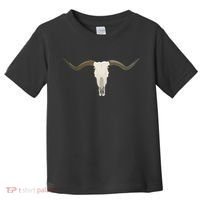 Cow Bull Steer Skull Cattle Longhorn Western Toddler T-Shirt thumb 0