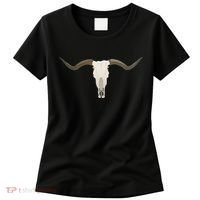 Cow Bull Steer Skull Cattle Longhorn Western Women's T-Shirt thumb 0