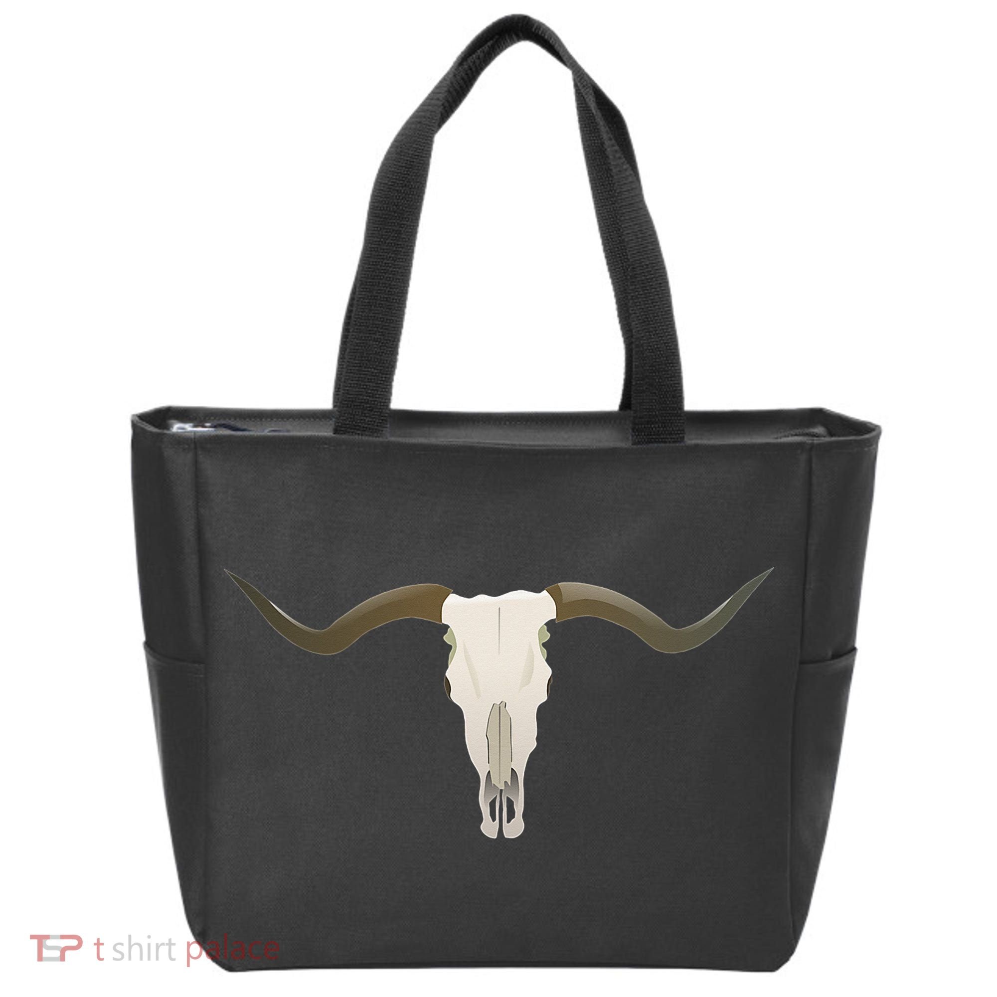Cow Bull Steer Skull Cattle Longhorn Western Tote Bag
