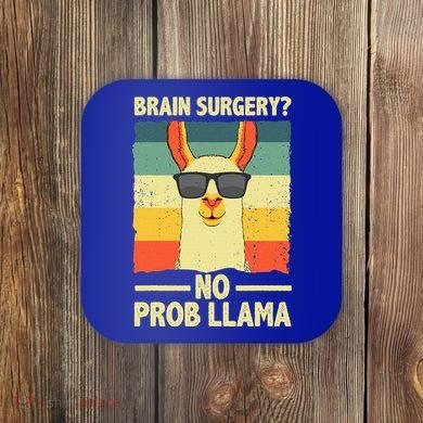 Cute Brain Surgery For Get Well Soon Recovery Coaster