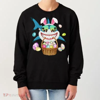 Cute Bunny Shark Easter funny easter day Women's Sweatshirt