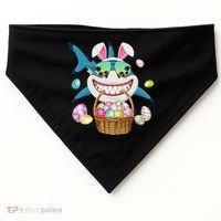 Cute Bunny Shark Easter funny easter day USA-Made Doggie Bandana thumb 0