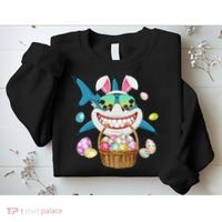 Cute Bunny Shark Easter funny easter day Sweatshirt thumb 2