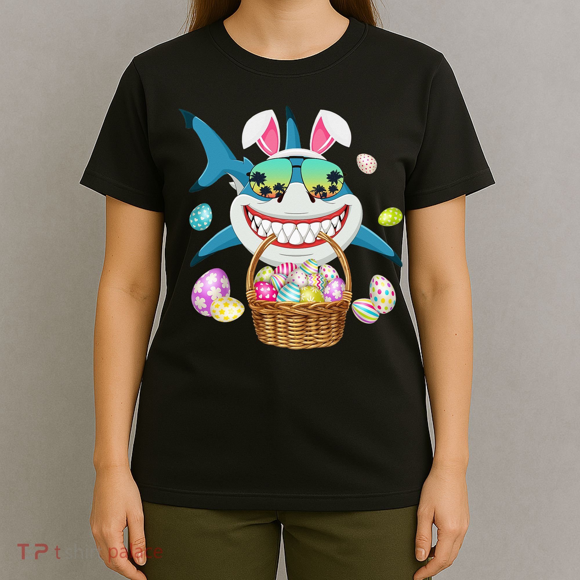 Cute Bunny Shark Easter funny easter day T-Shirt