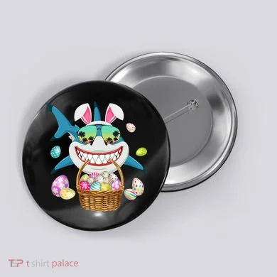 Cute Bunny Shark Easter funny easter day Button