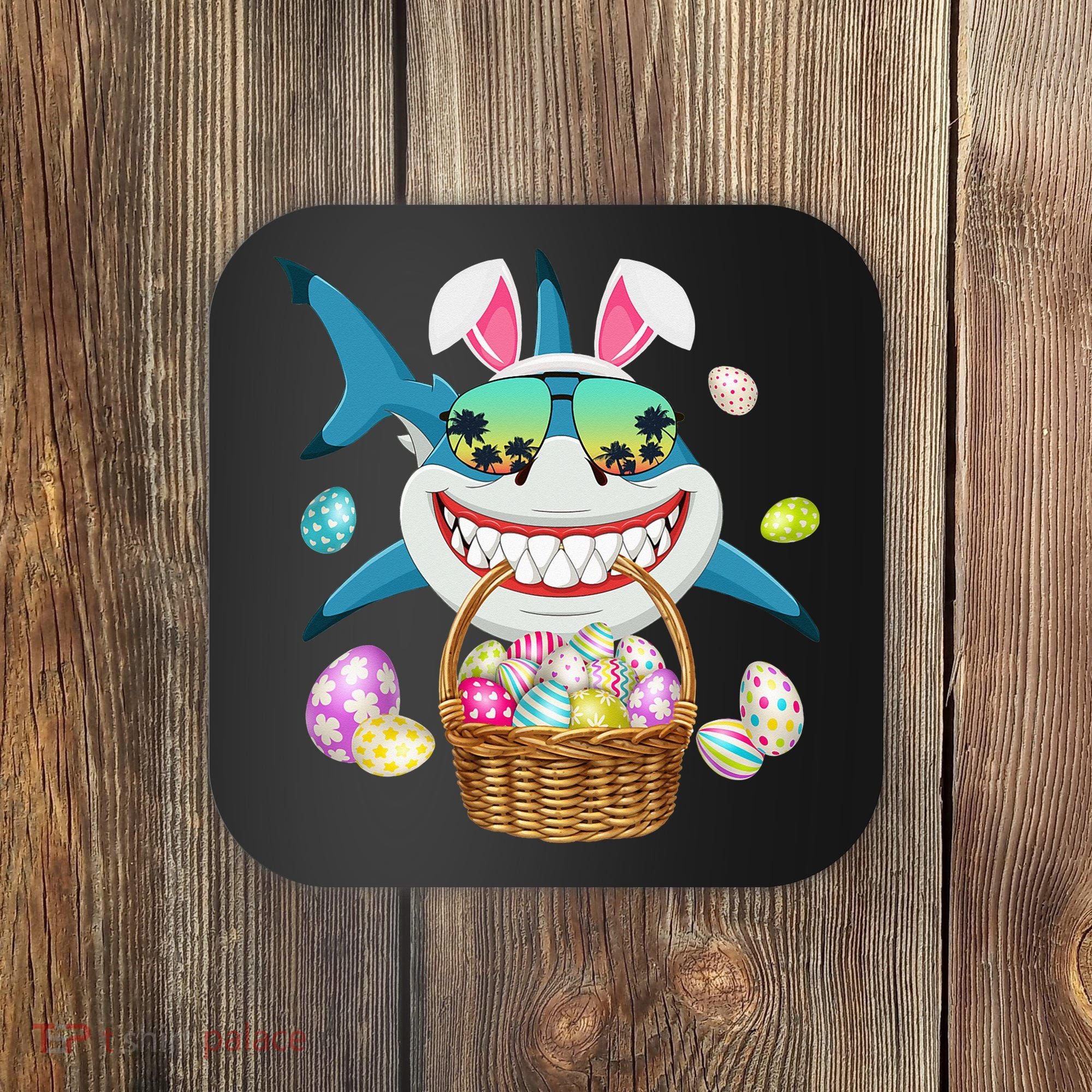 Cute Bunny Shark Easter funny easter day Coaster