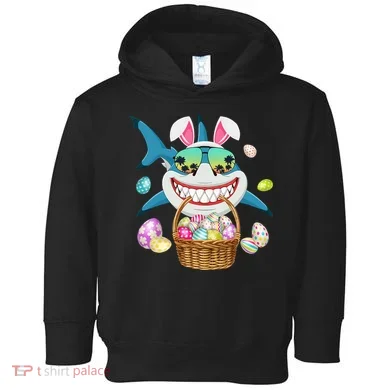 Cute Bunny Shark Easter funny easter day Toddler Hoodie