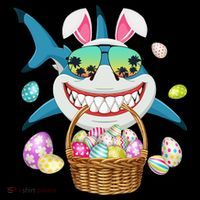 Cute Bunny Shark Easter funny easter day Toddler Hoodie thumb 2