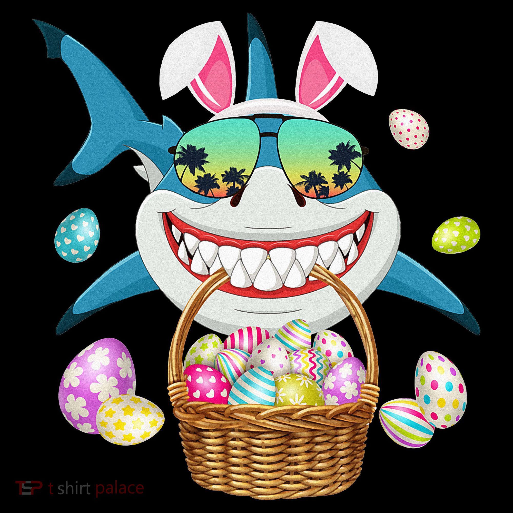 Cute Bunny Shark Easter funny easter day Women's Long Sleeve Shirt