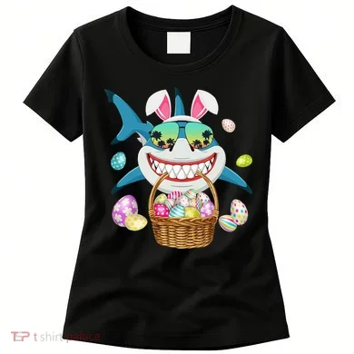 Cute Bunny Shark Easter funny easter day Women's T-Shirt