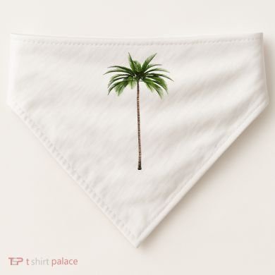 Cool Beach Summer Vacation Tropical Palm Tree USA-Made Doggie Bandana