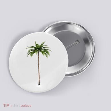 Cool Beach Summer Vacation Tropical Palm Tree Button